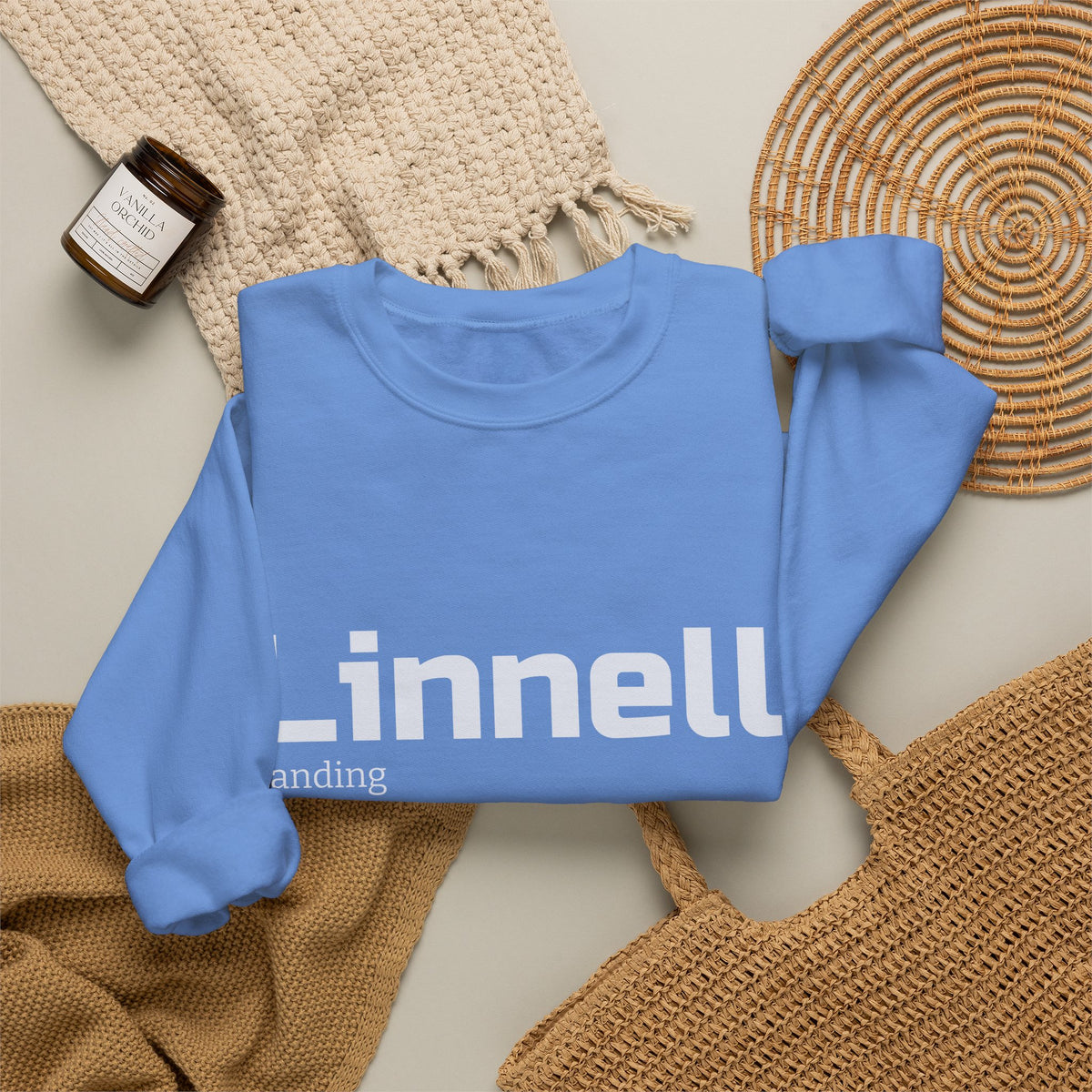 Linnell landing text crewneck sweatshirt | minimalist logo pullover