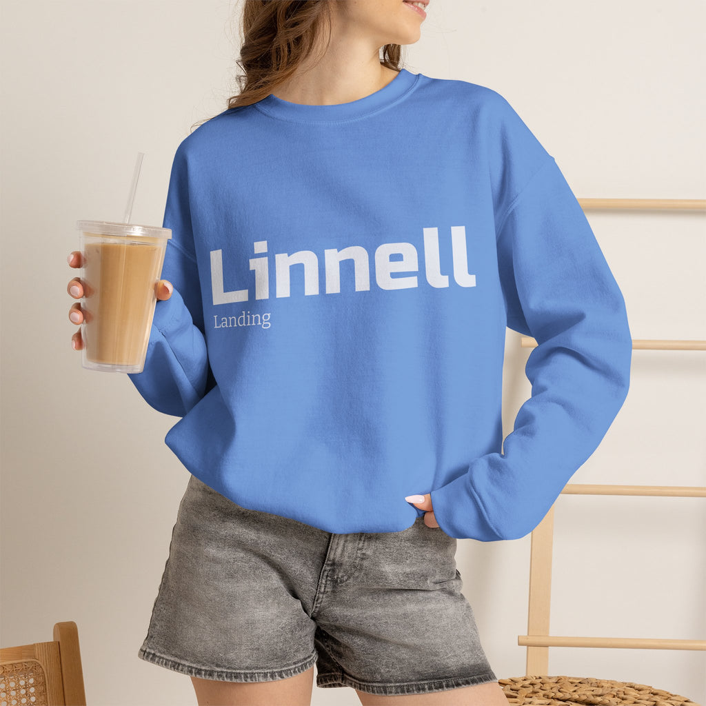 Linnell landing text crewneck sweatshirt | minimalist logo pullover