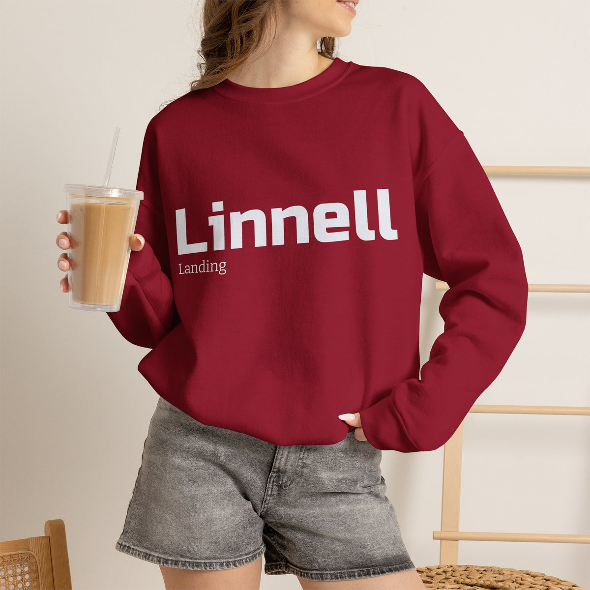 Linnell landing text crewneck sweatshirt | minimalist logo pullover