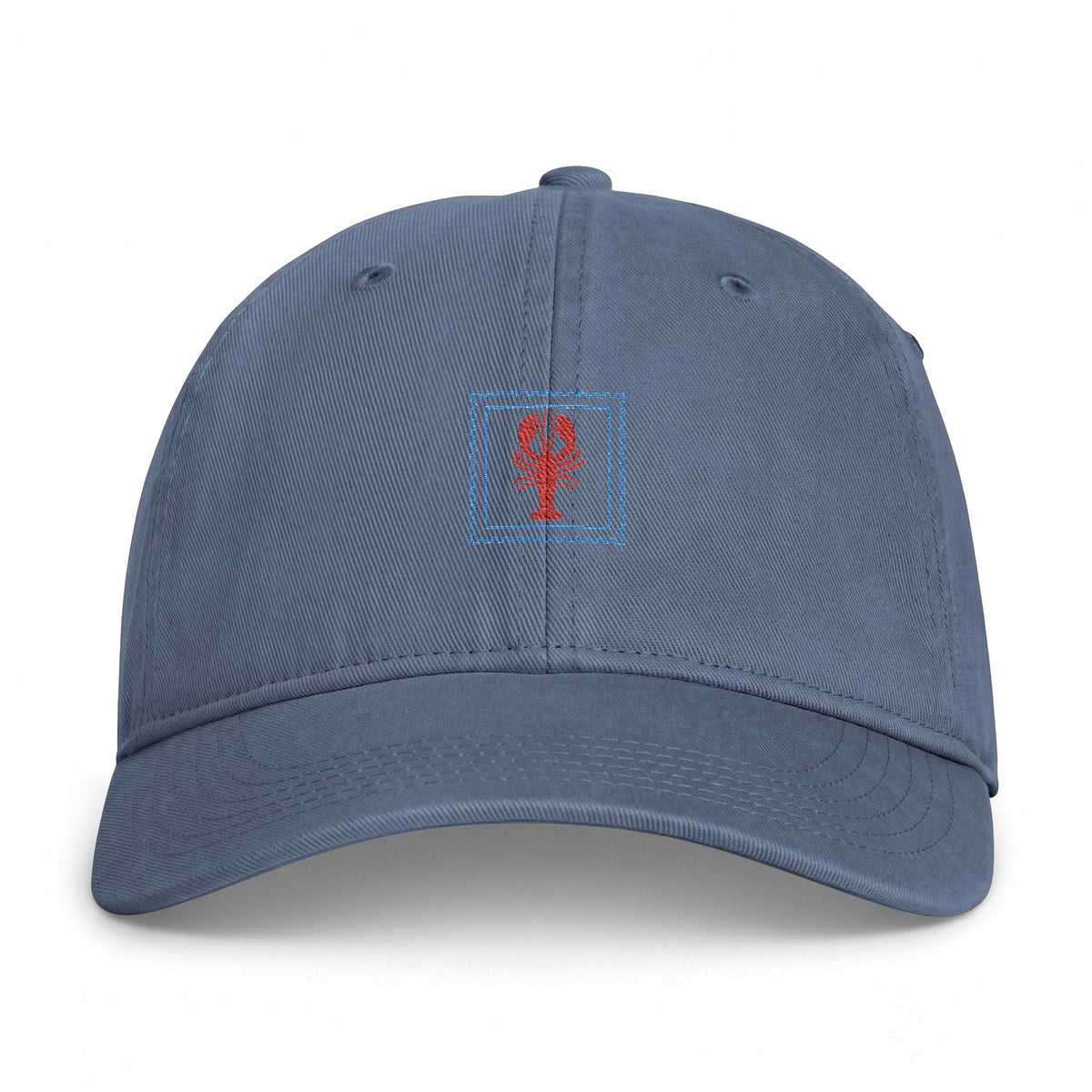 Lobster Patch Washed Cap — Coastal Embroidered Baseball Hat