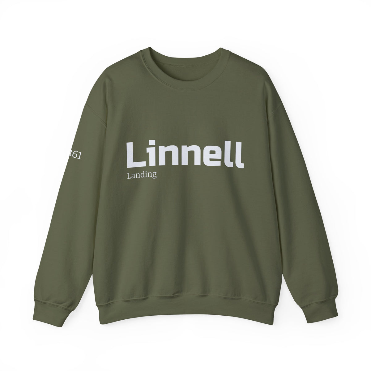 Linnell landing text crewneck sweatshirt | minimalist logo pullover