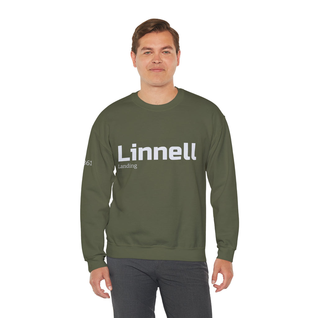 Linnell landing text crewneck sweatshirt | minimalist logo pullover