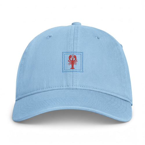 Lobster Patch Washed Cap — Coastal Embroidered Baseball Hat
