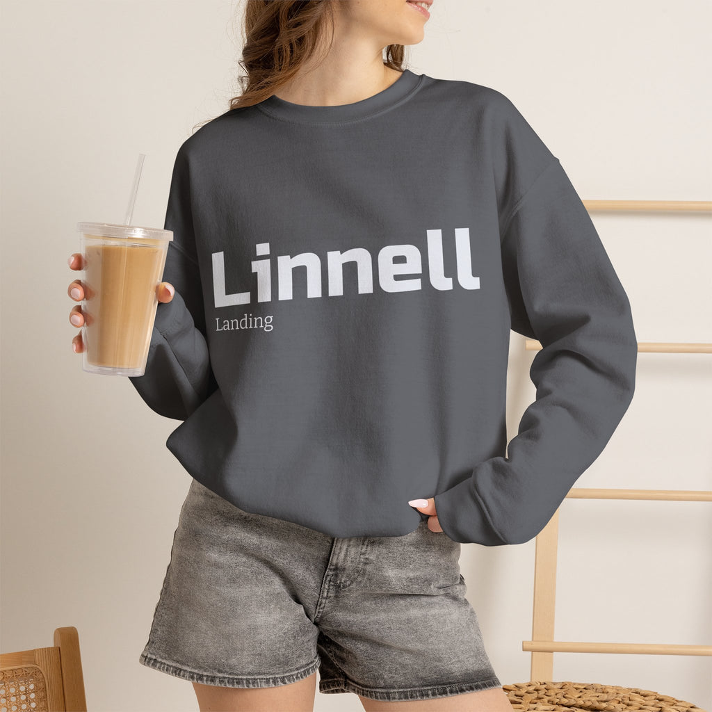 Linnell landing text crewneck sweatshirt | minimalist logo pullover