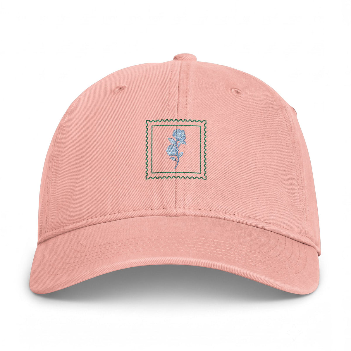 Hydrandea stamp washed Cap — Coastal Embroidered Baseball Hat