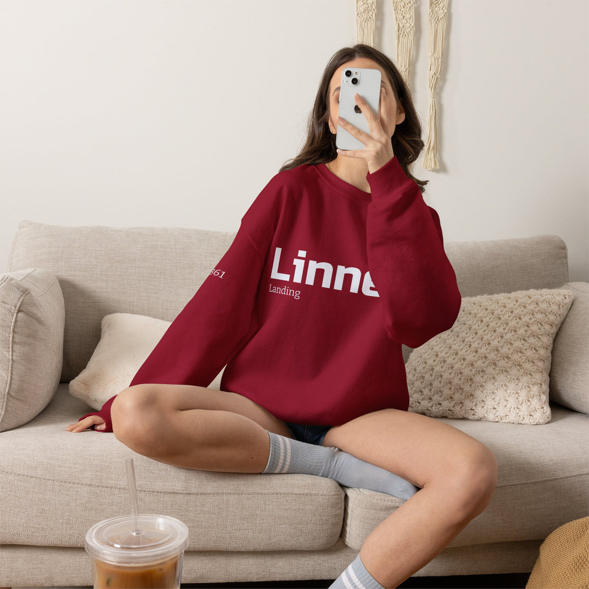 Linnell landing text crewneck sweatshirt | minimalist logo pullover