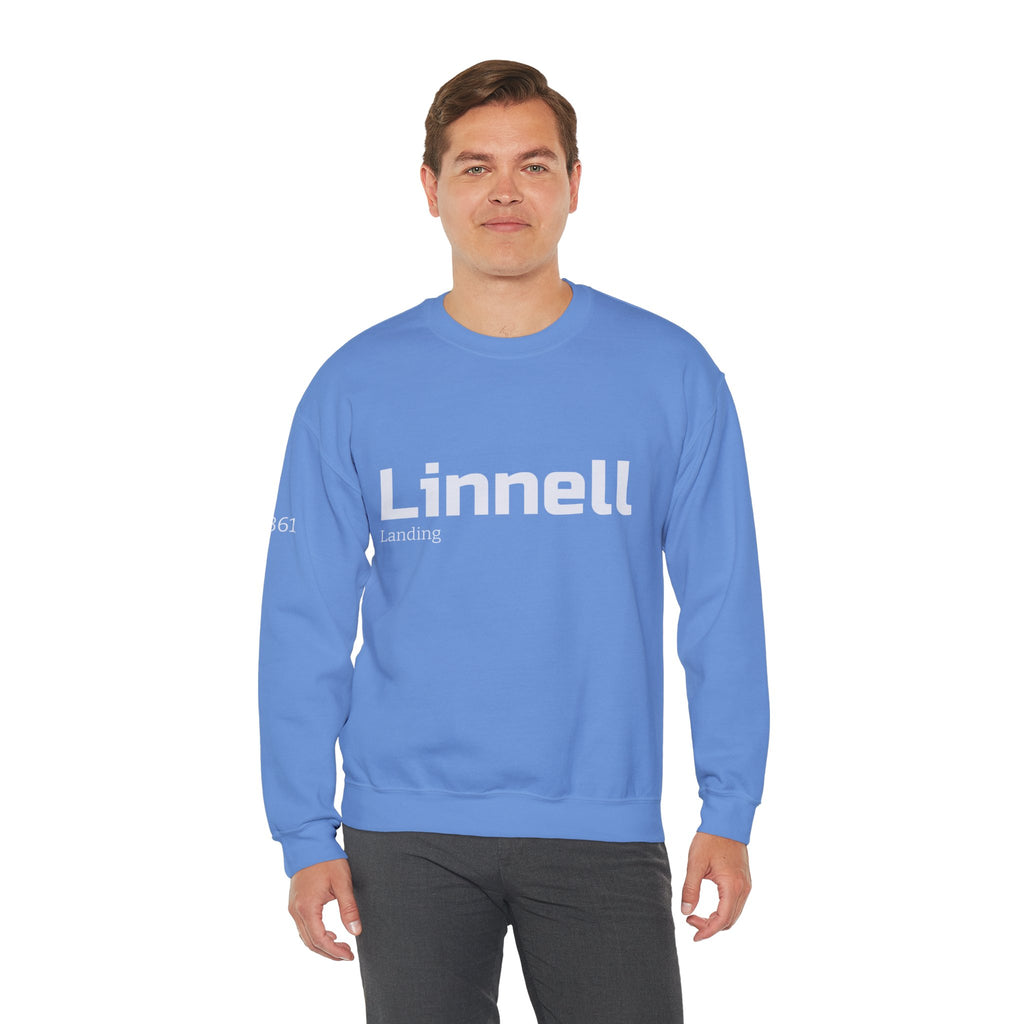 Linnell landing text crewneck sweatshirt | minimalist logo pullover