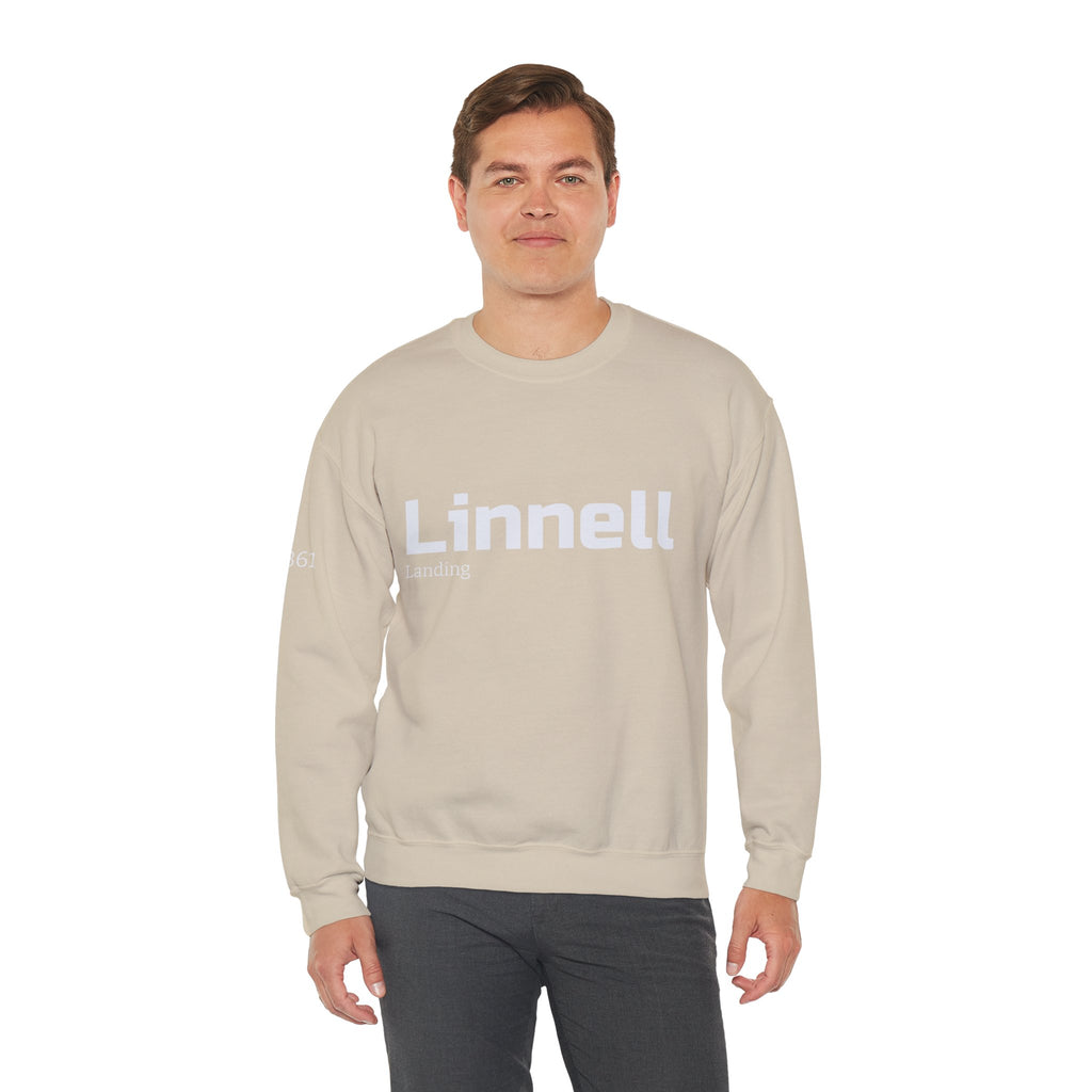 Linnell landing text crewneck sweatshirt | minimalist logo pullover