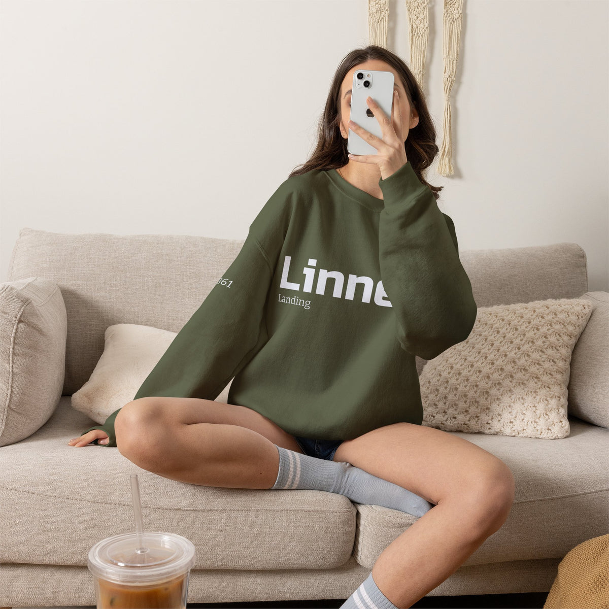 Linnell landing text crewneck sweatshirt | minimalist logo pullover